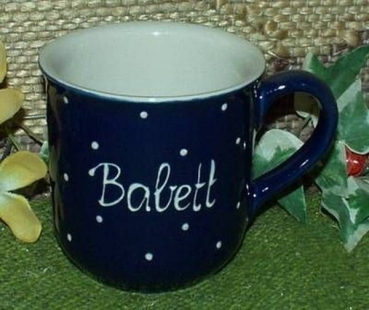 RKT - Namens-Tasse - Ein-Punkt-Blau - Babett