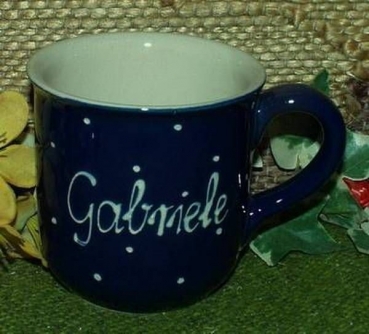 RKT - Namens-Tasse - Ein-Punkt-Blau - Gabriele