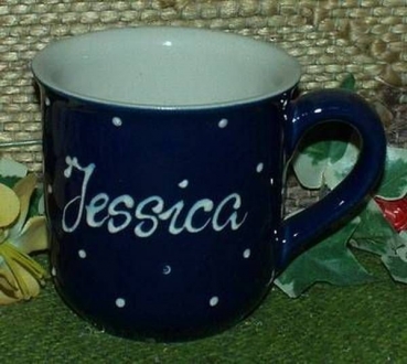 RKT - Namens-Tasse - Ein-Punkt-Blau - Jessica