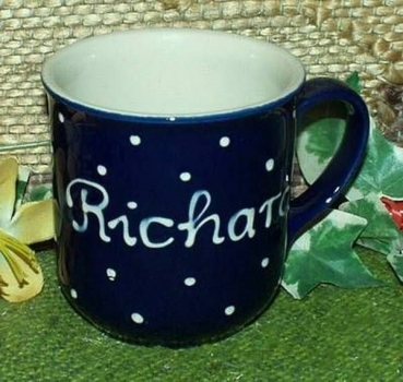 RKT - Namens-Tasse - Ein-Punkt-Blau - Richard