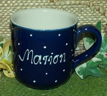 RKT - Namens-Tasse - Ein-Punkt-Blau – Marion