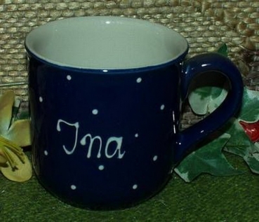 RKT - Namens-Tasse - Ein-Punkt-Blau – Ina