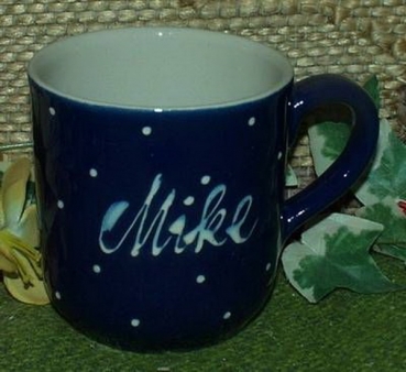 RKT - Namens-Tasse - Ein-Punkt-Blau – Mike