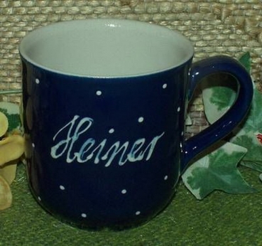 RKT - Namens-Tasse - Ein-Punkt-Blau – Heiner