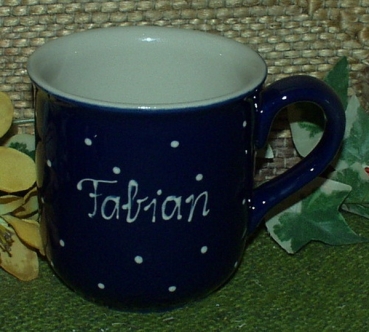 RKT - Namens-Tasse - Ein-Punkt-Blau – Fabian