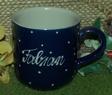 RKT - Namens-Tasse - Ein-Punkt-Blau – Fabian