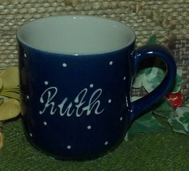 RKT - Namens-Tasse - Ein-Punkt-Blau – Ruth