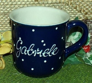 RKT - Namens-Tasse - Ein-Punkt-Blau – Gabriele