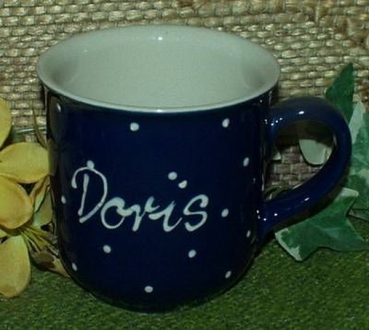 RKT - Namens-Tasse - Ein-Punkt-Blau – Doris