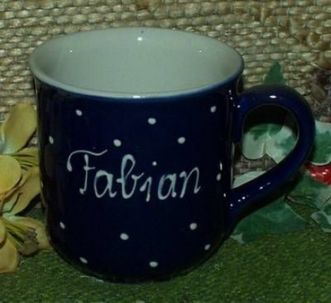 RKT - Namens-Tasse - Ein-Punkt-Blau – Fabian