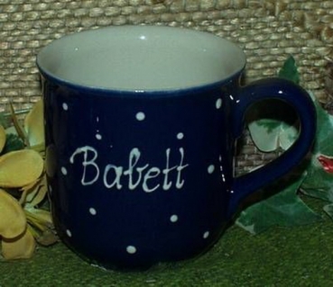 RKT - Namens-Tasse - Ein-Punkt-Blau – Babett