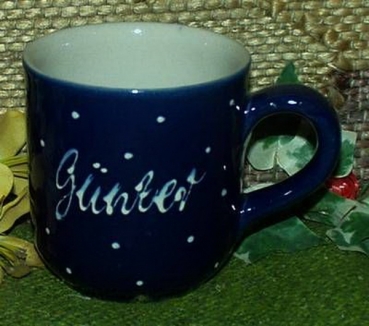 RKT - Namens-Tasse - Ein-Punkt-Blau – Günter