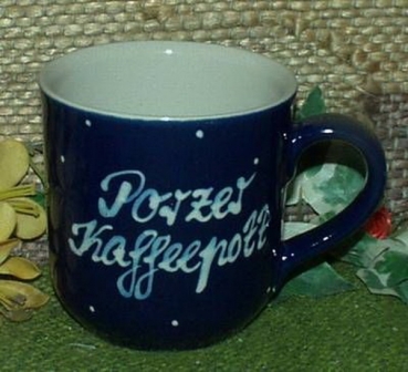RKT - Namens-Tasse - Ein-Punkt-Blau – Porzer Kaffeepott