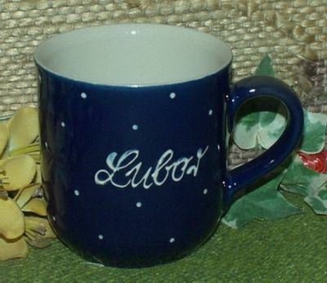 RKT - Namens-Tasse - Ein-Punkt-Blau – Lubor