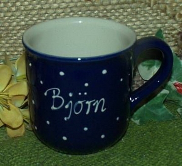 RKT - Namens-Tasse - Ein-Punkt-Blau – Björn