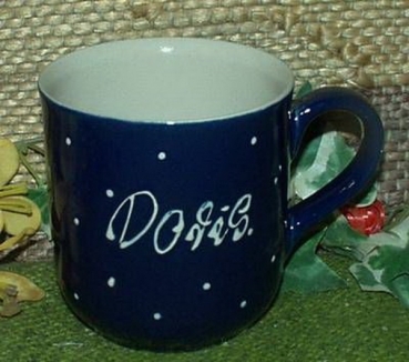 RKT - Namens-Tasse - Ein-Punkt-Blau – Doris