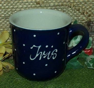 RKT - Namens-Tasse - Ein-Punkt-Blau – Iris