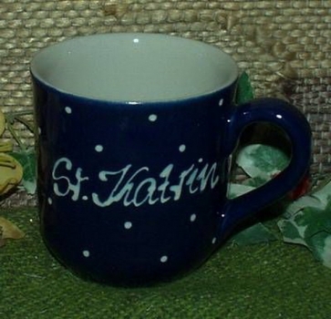 RKT - Namens-Tasse - Ein-Punkt-Blau – Sr. Katrin