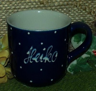 RKT - Namens-Tasse - Ein-Punkt-Blau – Heiko