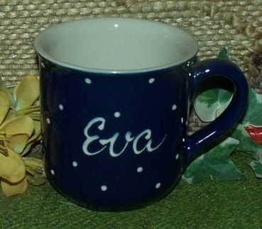 RKT - Namens-Tasse - Ein-Punkt-Blau – Eva