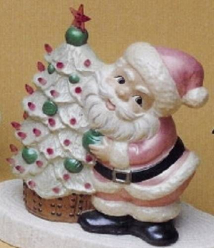 RIVERVIEW-Gießform - neu – Santa Beside Tree – Santa mit Baum – 14 x 16,5 cm - USA