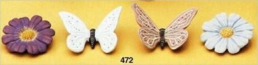 RIVERVIEW–Gießform – neu – Schmetterlinge und Blüten im 4er-Set – bis 5 cm – USA