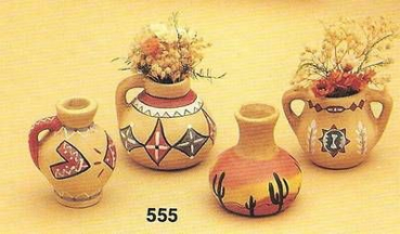 Vasen / Indianervasen im 4er-Set - je 4 x 4 cm – Schrühware