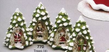 Santas im 4er-Set - je 4 cm – Schrühware - Kopie