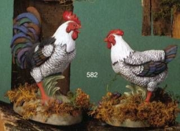 SCIOTO-Gießform - neu – Hahn und Henne – 18 und 15,5 cm hoch - USA