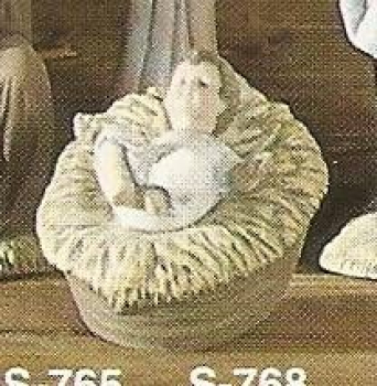 SCIOTO-Krippe – groß – Kind in der Krippe – 10,5 cm lang – Schrühware