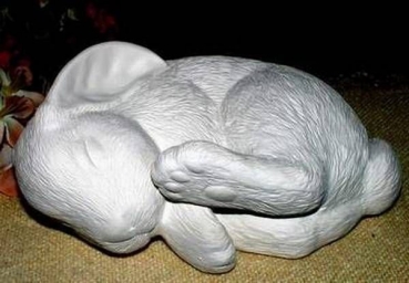 chlafender Hase - 18 cm lang - Schrühware