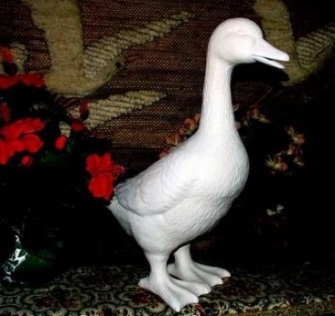 Große stehende Gans mit offenem Schnabel – 45 cm hoch – Schrühware