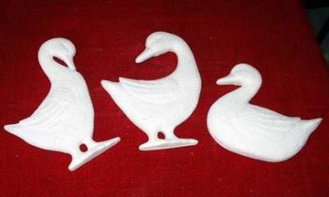 Wandenten im 3er-Set – bis 23 cm hoch – Schrühware