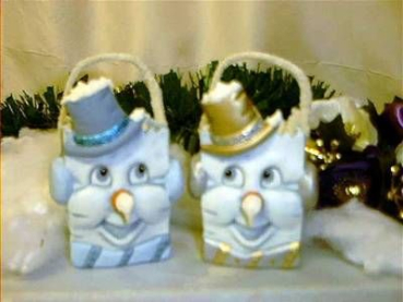 SCIOTO-Gießform - neu – Schneemann-Tüten im 2er-Set – je 8,9 cm hoch – USA