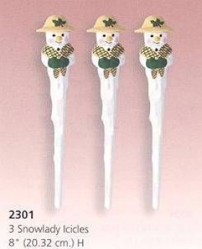 Eiszapfen - Schneefrauen - Set – 20 cm hoch - Schrühware