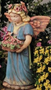 Gartenengel mit betenden Händen - Schrühware - 75 cm hoch