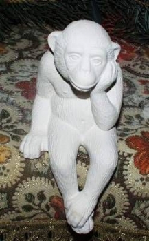 Regal - Affe - nachdenkend - Schrühware