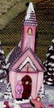 Kirche zum kleinen Weihnachtsdorf – 15 cm hoch – Schrühware