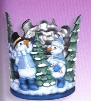 SCIOTO-Gießform - neu – Schneemann-Windlicht – 20 cm hoch - USA