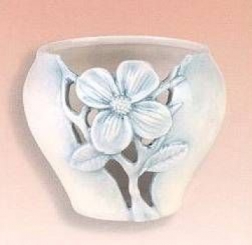 Blütenwindlicht – Hartriegel – Dogwood - 13 x 11 cm - Schrühware