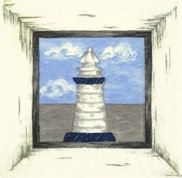 s0524 - Sea Lighthouse - Serviette 33 x 33 cm - Restbestand - Stückpreis