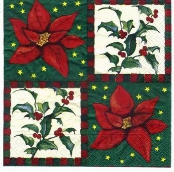 s0751 - Weihnachtsstern - Serviette 33 x 33 cm - Restbestand - Stückpreis