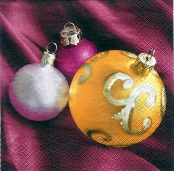 s0852 – Weihnachten – Christbaumkugeln – Serviette von BRAUN + COMPANY – Restbestand – Stückpreis