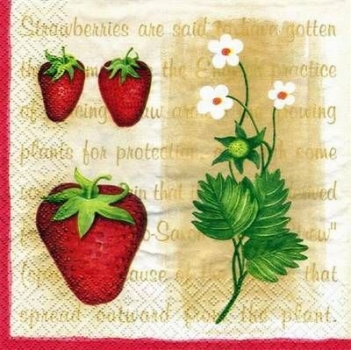 s1091 - Strawberries - stroh - Napkins - Package - 20 pcs.