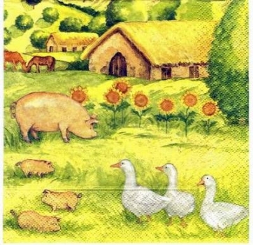 s1756 - Bauernhof - Servietten - Packung - 20 Stück