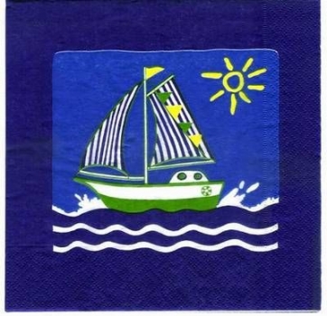 s1804 - Sailing blau / grün - Servietten - Packung - 20 Stück