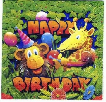 s2051 - Birthday Zoo - Servietten - Packung - 20 Stück