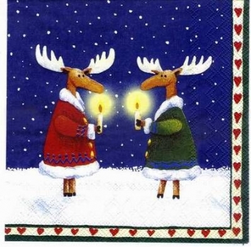 s2063 - Friends in the Snow - blue - Servietten - Packung - 20 Stück