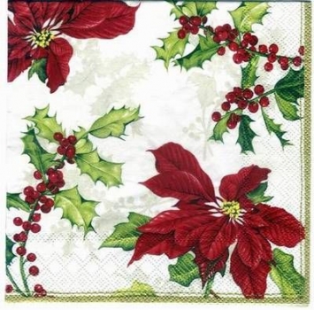 s2067 - Floral Christmas - cream - Servietten - Packung - 20 Stück