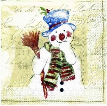 s2076 - Frosty the Snowman - cream - Servietten - Packung - 20 Stück